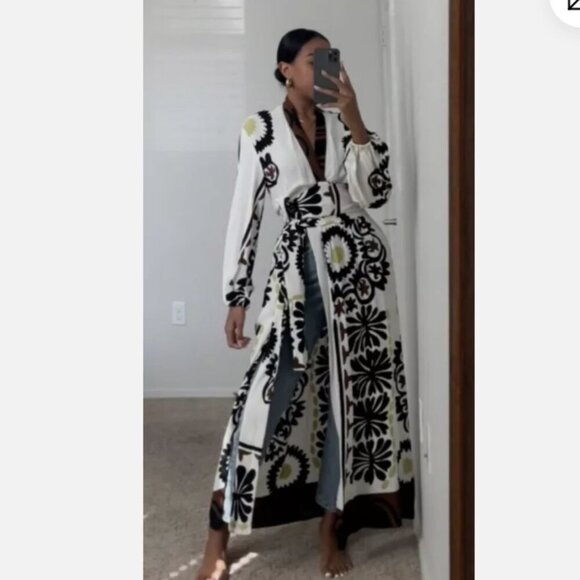 ZARA - Printed Wrap Dress - M - Picture 3 of 11